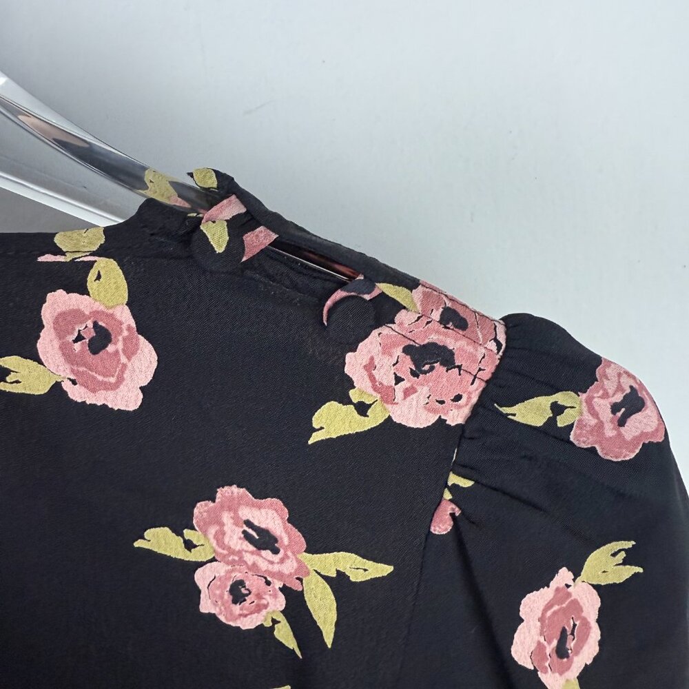 NWT Flynn Skye Elena Mini Dress Night Heavens Floral Long Sleeve Black Size XS - Picture 14 of 15